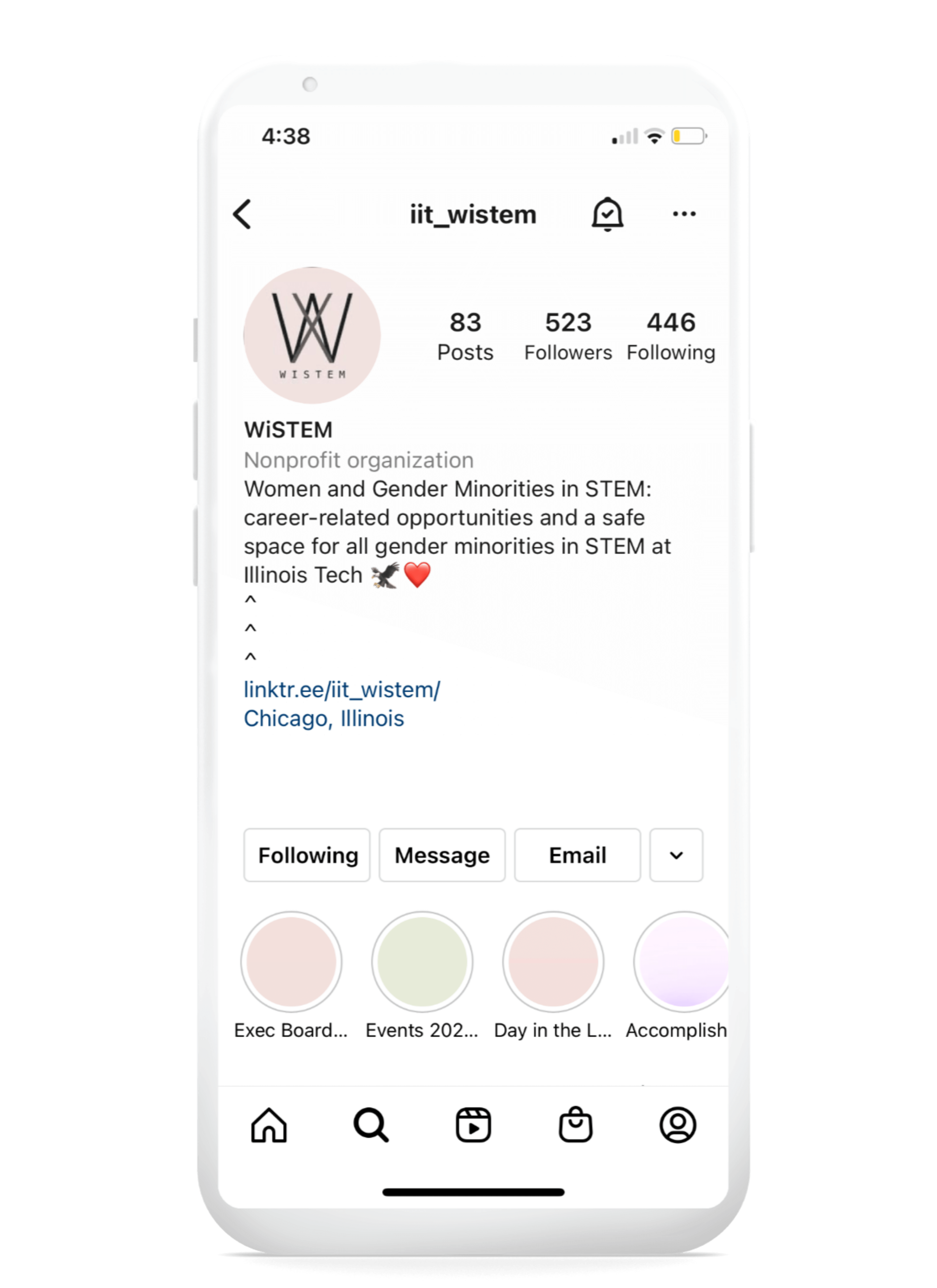 Screenshot from
              WiSTEM's Instagram account